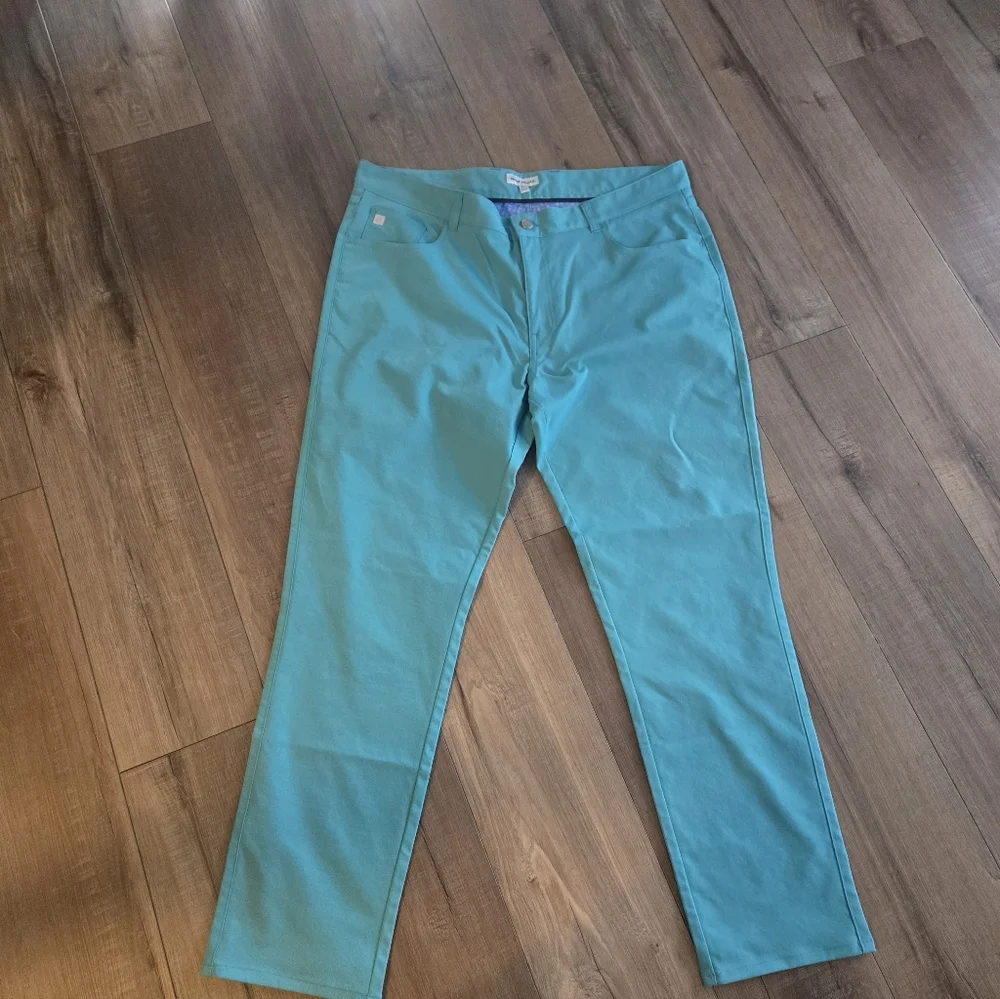 Peter Millar Teal Straight Golf Pants 38/30 NEW